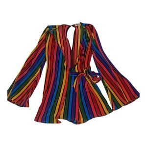 Vintage Show Me Your Mumu Rainbow Striped Romper- Caleb Romper-GREAT CONDITION